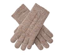 Dents Womens Marl Yarn Cable Knit Gloves - Oatmeal Brown