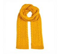 Women’s Cable Knit Scarf with Marl Yarn - Ochre / ONE