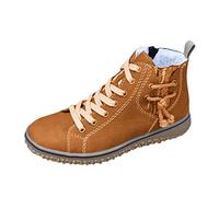Women’s Casual Lace up Ankle Boots with Side Zip, Contrast Stitching Design High Top Shoes, Round Toe Trainers Style Booties, Soft Lining, Flexible Sole, Lightweight, Anti-Slip Grip