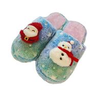 Women’s Christmas Slippers, Warm Plush Fluffy Flat Indoor House Slippers Non Slip Soft Cozy Cushion Home Shoes for Women and Men