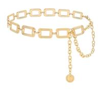 Women’s Chunky Metal Chain Belt - Statement Belly Link Waist Belt for Outfit Styling