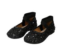 Women’ s Chunky-Soled Trainers Elegant Casual Sparkling Strap Ballet Shoes Soft Sole Fashion Versatile Autumn Arrival (Black, 7)