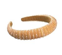 Women’S Classic Handwoven Crystal Hair Bands Baroque Sponge Thickened Headband Simple Glass Hairwear