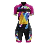 Women‘s Clothes Cycling Skinsuit Sets Summer Bicycling Triathlon Suits Breathable Jumpsuit, 6, Medium