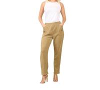 Women’s Corduroy Trousers - Elastic Waist Straight Leg Velvet Pants - Soft Stretch Cord Pull-On Jeans Style Casual Wear (UK 8-24)