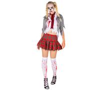 Women’s Costume Sexy Zombie Halloween Fancy Dress Outfit Adult Scare Undead