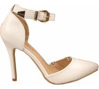Women’s Court Shoes Ankle Straps Stiletto Heel Pointed Toe, Ladies Office Wedding Dress Buckle Strap Close Pumps Shoes UK Size 3-12 (UK 6, White)