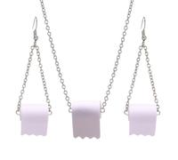 Women’s Creative Paper Shape Leather Earring Set 3pcs White