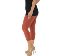 Women’s Cropped Elasticated Leggings, Soft Stretch Lightweight Capri Pants for Summer, Pull-On, Yoga Pants Skinny Fit, Plus Sizes (M-4XL) (UK, Alpha, XXL, Regular, Regular, Rust)