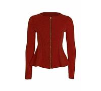 Women’s Cropped Peplum Frill Zip Jacket Elegant Blazer Stylish Coat Modern Office Workwear Winter Outfit Chic Formal Outerwear Trendy Smart Fashion Top UK Size 6-26