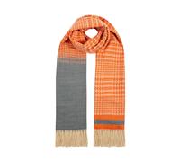Women’s Dogtooth Scarf with Asymmetric Details and Tassels - Marmalade / ONE