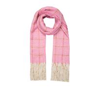 Women’s Dotted Windowpane Check Scarf with Tassels - PALE PINK / ONE