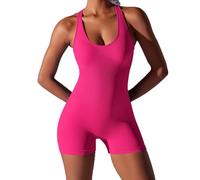 Women’S Dungarees Jumpsuit for Women Seamless Bodysuit for Women Yoga One Piece Bodysuit Women's Shorts Stretchy Jumpsuit High Waist Hip Lift Elastic Fitness Tight Seamless Nude Yoga Jumpsuit Shorts