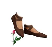 Women’s Elastic Cross Strap Moccasins - Comfortable Slip-On Casual Shoes Ballet Flats for Women Lightweight Mary Jane Flat Cute Penny Loafer Shoes for Work Office Business (Coffee,8)