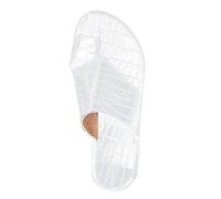 Women‘s Europe and The States Style Foreign Trade Large Size Set Toe Flat Bottom One Word Slippers Border Stone Pattern Open Toe Beach Sandals Slipper Womens Slippers Boots Size 9 (White, 5.5)