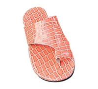 Women‘s Europe and The States Style Foreign Trade Large Size Set Toe Flat Bottom One Word Slippers Border Stone Pattern Open Toe Beach Sandals Slipper Womens Slippers Boots Size 9 (Orange, 5.5)