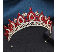 Women’S Exquisite Vintage Red Royal Queen Tiara A Princess Headdress Crown For A Wedding Dress And Prom Hair Jewelry
