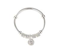 Women ' s Fashion Adjustable Slide Courtly Elegant Designs and Silver Plating Comfortable Gift Bracelets for Women Jewelry Links Wrist Chain Fashion Stainless Steel Wristband Double Layer Alloy