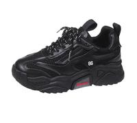 Women‘s Fashion Cusual Sneakers Air Cushion Athletic Zero Drop Sole Shoes Lightweight Non Slip Tennis Casual Dad Streetwear Ladies Easy Walk Trainers Jogging Teens Black
