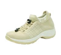 Women‘s Fashion Cusual Sneakers lace-up Casual Shoes Orthopedic for Women Lightweight Non Slip Tennis Breathable Running Flat feet Plantar Fasciitis Spring Summer Hiking Trekking Beige