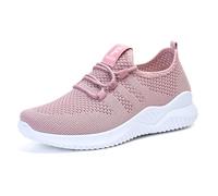 Women‘s Fashion Cusual Sneakers Lace-Up Casual Shoes Synthetic Textile Walking Mesh Sport Chunky Colorful Lifestyle Sparkly Wide Fit Trainers Workout Gym Pink