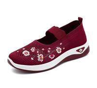 Women‘s Fashion Cusual Sneakers Ladies Breathable with Memory Foam Mesh Sport Shoes Casual Dad Streetwear Easy Walk Trainers for Spring Summer, Hiking Trekking Red