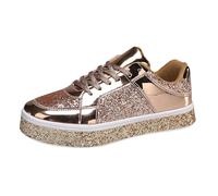 Women‘s Fashion Cusual Sneakers Ladies Breathable with Memory Foam Quick Drying Shoes Casual Dad Streetwear for Flat Feet Plantar Fasciitis Workout Gym Rose Gold