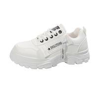 Women‘s Fashion Cusual Sneakers Trainers Walking Shoes Platform Leather Lightweight Comfortable Wedge Waterproof rain Boots air Cushion Arch Support Running Workout Casual Gym White