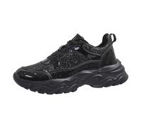 Women‘s Fashion Cusual Sneakers Trainers Walking Shoes with Memory Foam Platform Classic Chunky Colorful Lifestyle Air Cushion Arch Support Running Workout Casual Gym Black
