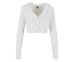 Women’s feather crop cardigan Urban Classics Blanc 3XL