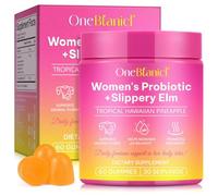 Women’s Feminine Wellness Gummies with Slippery Elm & XOS Prebiotic, Daily Care & Flora Support, Pineapple Flavour, 60 Gummies, 30 Day Supply