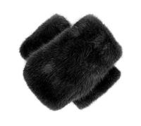 Women’s Fingerless Faux Fur Mittens - Black / ONE