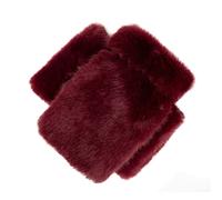 Women’s Fingerless Faux Fur Mittens - Burgundy / ONE