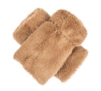 Women’s Fingerless Faux Fur Mittens - Chestnut / ONE