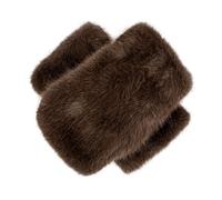 Women’s Fingerless Faux Fur Mittens - Mocca / ONE