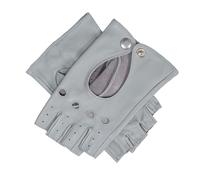 Women’s Fingerless Leather Driving Gloves - Dove Grey / L