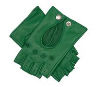 Women’s Fingerless Leather Driving Gloves - Emerald / S