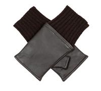 Dents Womens Aubrey Fingerless Leather Mittens - Mocca Brown - Medium