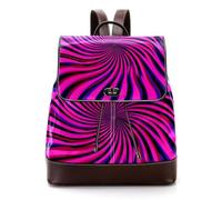 Women’s Flap Backpack Purse Candy Spiral Background PU Leather Work Travel Rucksack Daypack for Ladies Girls