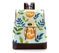 Women’s Flap Backpack Purse Easter Eggs and Leaves in the Spring Color PU Leather Work Travel Rucksack Daypack for Ladies Girls