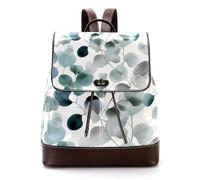 Women’s Flap Backpack Purse Mint Green Gray Dusty Blue Eucalyptus PU Leather Work Travel Rucksack Daypack for Ladies Girls