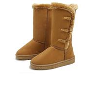Women’s Fur Lined Winter Snow Boots Mid Long Fashion Boot Art snow boots | Resin Faux Suede Platform Boots for Women