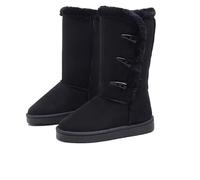 Women’s Fur Lined Winter Snow Boots Mid Long Fashion Boot Art snow boots | Resin Faux Suede Platform Boots for Women