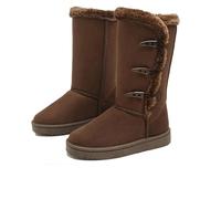 Women’s Fur Lined Winter Snow Boots Mid Long Fashion Boot Art snow boots | Resin Faux Suede Platform Boots for Women