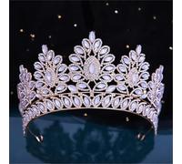 Women’S Gold Tone Pageant Diadem With Colorful Opal And Crystal Rhinestones A Bridal Tiara Crown Hair Accessory For Galas And