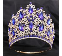 Women’S Gorgeous Crystal Tiara Full Round Crown With 14Cm Height A Bridal Pageant Headdress For An Elegant Party Diadem
