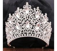 Women’S Gorgeous Crystal Tiara Full Round Crown With 14Cm Height A Bridal Pageant Headdress For An Elegant Party Diadem