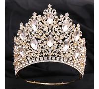 Women’S Gorgeous Crystal Tiara Full Round Crown With 14Cm Height A Bridal Pageant Headdress For An Elegant Party Diadem