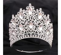 Women’S Gorgeous Crystal Tiara Full Round Crown With 14Cm Height A Bridal Pageant Headdress For An Elegant Party Diadem