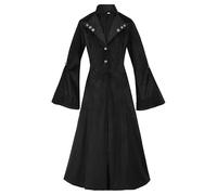 Women 's Gothic Lace Windbreaker Sale Clearance Ladies Victorian Long Trench Coat Lace-Up Parka Long Sleeve Jacket Stand Collar Coat Casual Elegant Outerwear Loose Slim Fit Overcoat Medieval Costume